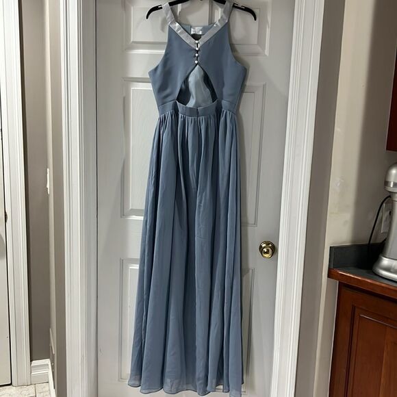 Lavetir NWT Halter A-Line Floor Length chiffon Dress - Picture 7 of 13